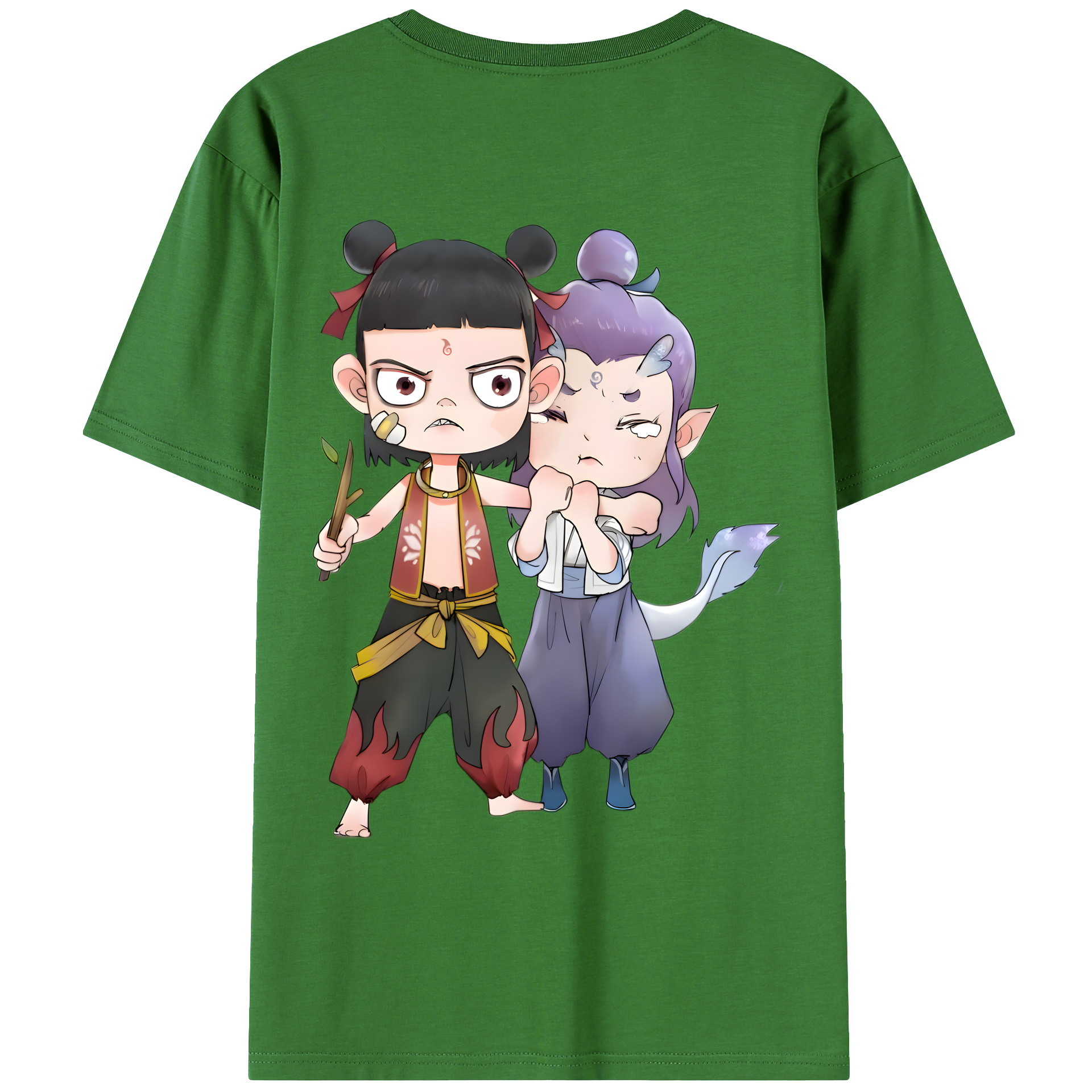 （画像用） Ne Zha 2 ナタ 魔童の大暴れ レディース半袖Tシャツ(バックプリント)